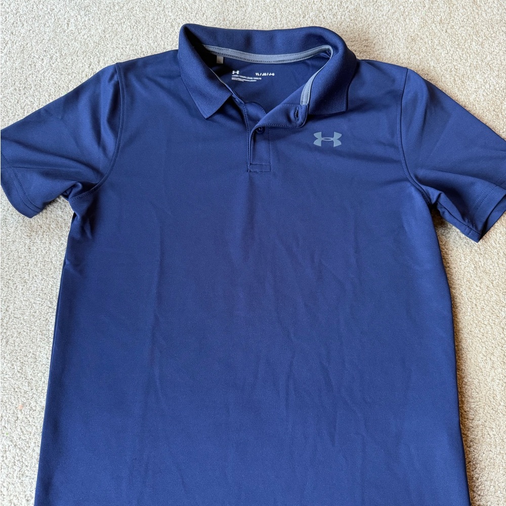 Under armour golf shirt youth large like new, navy